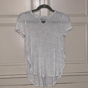 Love, Fire V cut out style shirt.